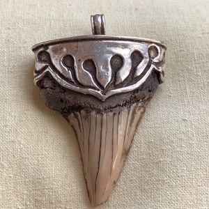 Sharks tooth and pewter pendant